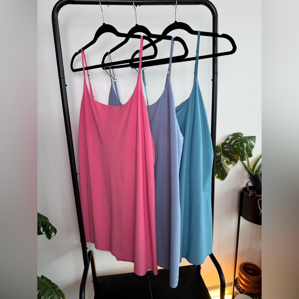 Women's Spaghetti Strap Traveler Dress Bundle - Pink, Blue, and Light Blue